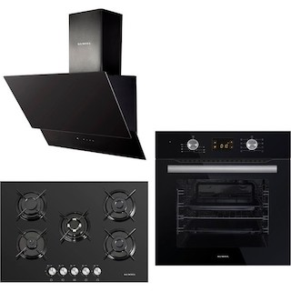 Kumtel Black Exclusive Plus 3’lü Ankastre Set (A6SF2 DDT Siyah Ankastre Fırın + V6 04T Siyah Ankastre 4’lü Vitroseramik Ocak + 835 Siyah Davlumbaz)