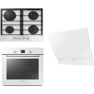Samsung Beyaz Ankastre Set (NA64M7100AW Ocak - NV60M7140BW Fırın - NK24M7060VW Davlumbaz)