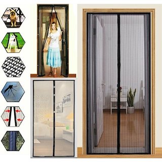 Hayalimkapımda Pratik Manyetik Mıknatıslı Siyah Kapı Sinekliği Tülü 90x210