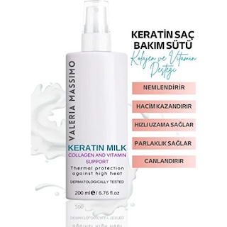 Valeria Massimo Keratin Sütü Kolajen Desteği 200 ml