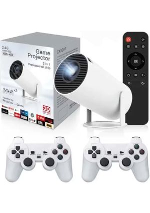Beemen M300 Max Full Hd 4K Taşınabilir Android Box Oyun Konsolu Projektör 2 Kol 30.000 Oyun Yüklü