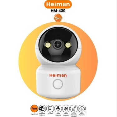 Heiman HM-428 Akıllı Wi-Fi Kamera 3MP PTZ Hareketli Bebek Bakıcı Kamerası