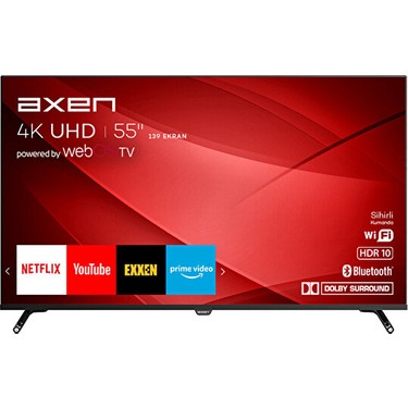 Axen AX55FIL243 55" 139 Ekran Uydu Alıcılı 4K Ultra HD Smart LED TV  