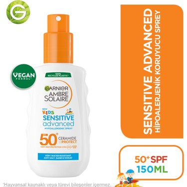 Garnier Ambre Solaire Sensitive Advanced Çocuk Hipoalerjenik Güneş Koruyucu Sprey SPF50+ 150ML