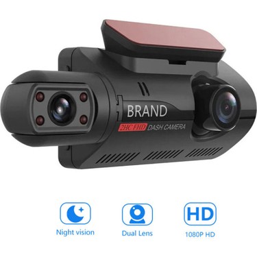 Concord 3 İnç Wi-Fi 1080P Gece Görüş Dashcam 170° Geniş Açı Çift Lens Arka DVR IPS Ekran Araç İçi Kamera