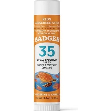 Badger Clear Zinc Çocuk Güneş Kremi Stick SPF35 (Kolay Sürülüm)