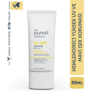 The Purest Solutions Leke Karşıtı ve Cilt Tonu Eşitleyici Renkli Güneş Koruyucu Krem SPF 50, 50 ml