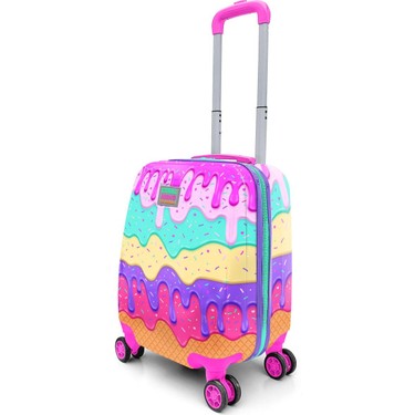 Coral High Kids Pembe Rengarenk Dondurma Desenli Çocuk Valizi 16703