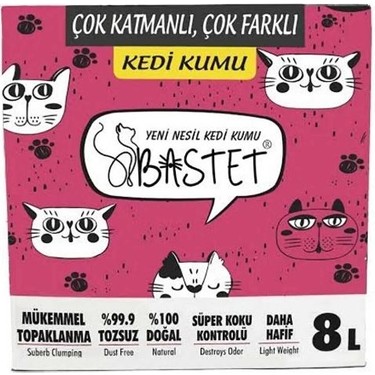 Bastet Topaklanan Premium Doğal Kedi Kumu 8 Litre