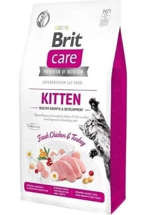 Brit Care Hipoalerjenik Kitten Tahılsız Tavuk ve Hindili Yavru Kedi Maması 6+1 kg